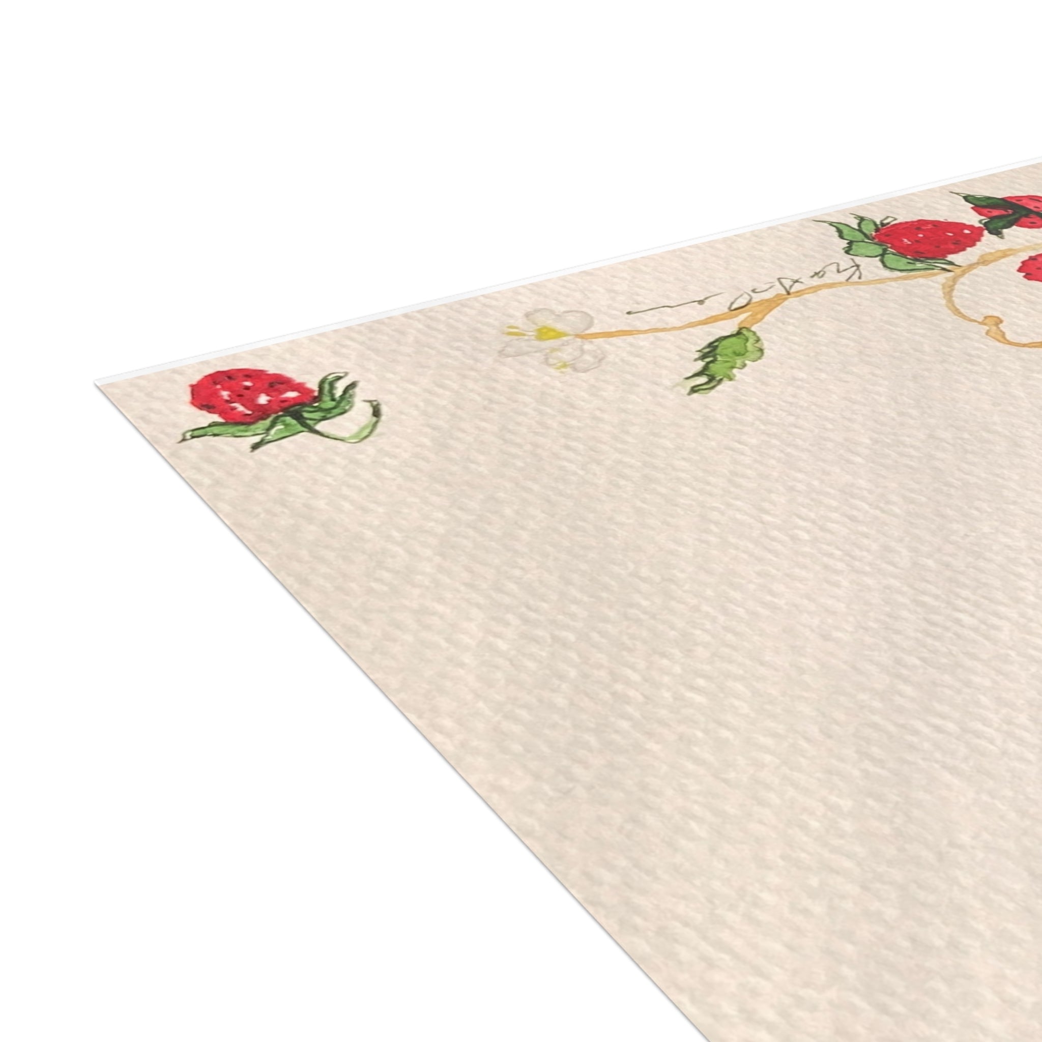 Watercolor Wild Strawberries Postcard Bundle — Illustrated Botanical Cards with Envelopes