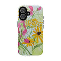 July Upper Michigan Wildflowers Phone Case — Sweet Pea, Queen Anne’s Lace & Brown Eyed Susan Watercolor