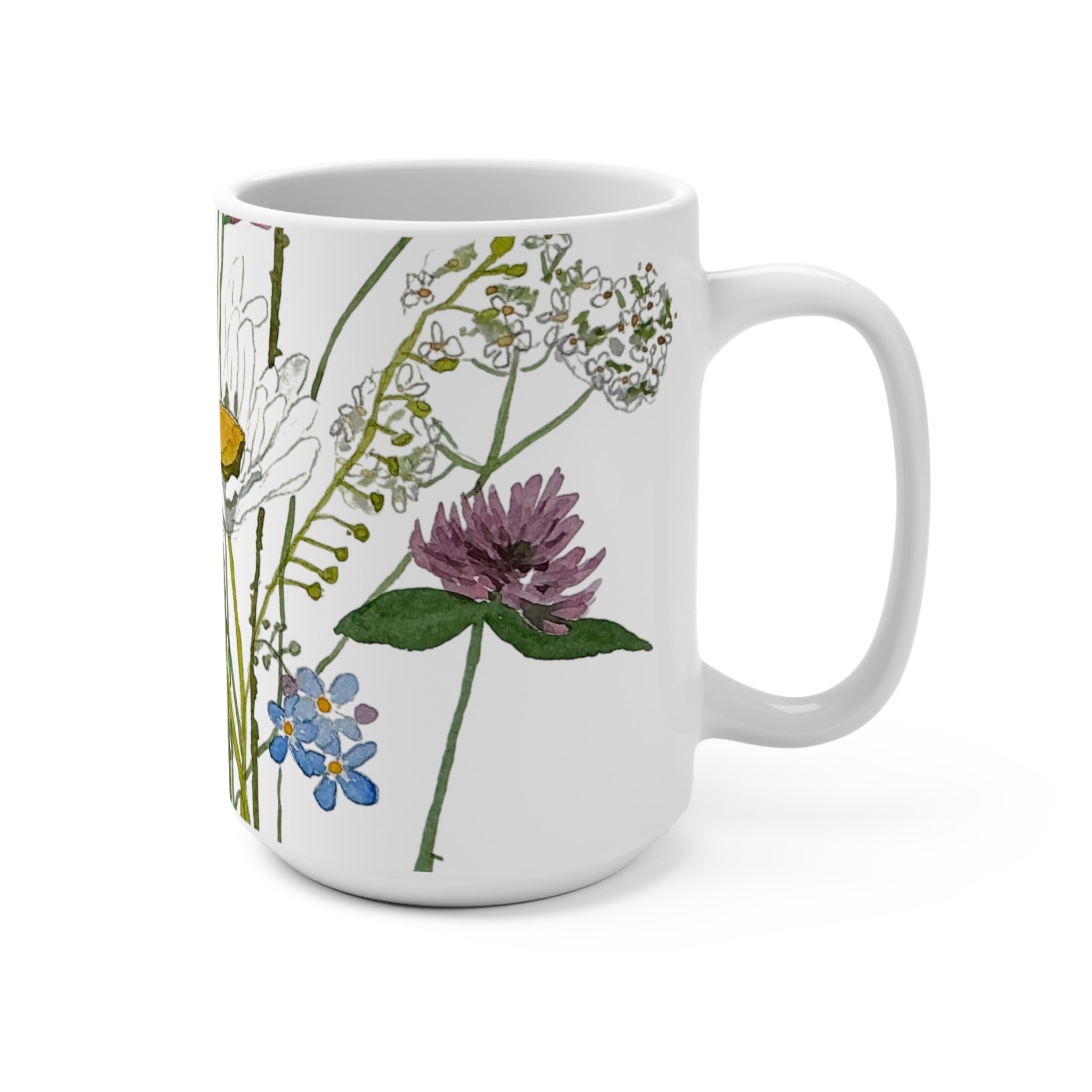 15oz Watercolor Wildflower Mug — June Daisies