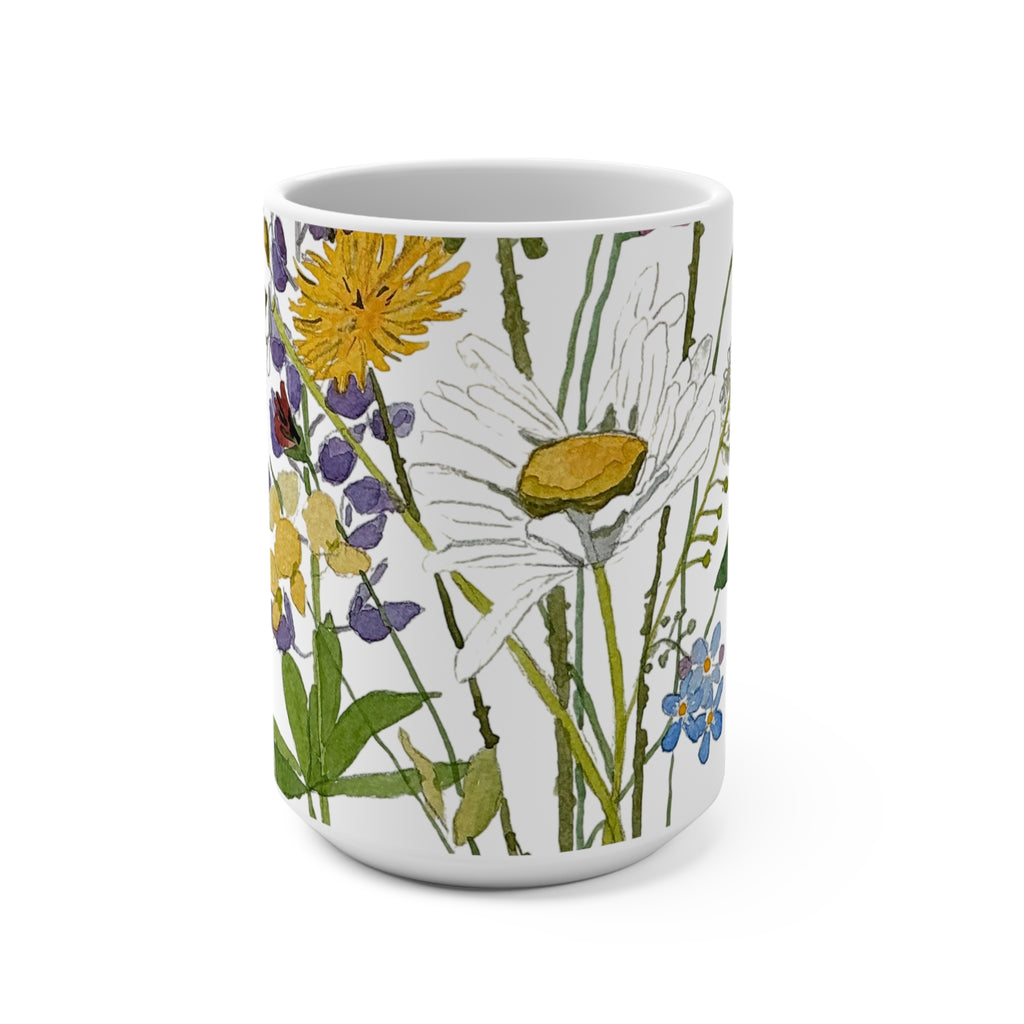 15oz Watercolor Wildflower Mug — June Daisies