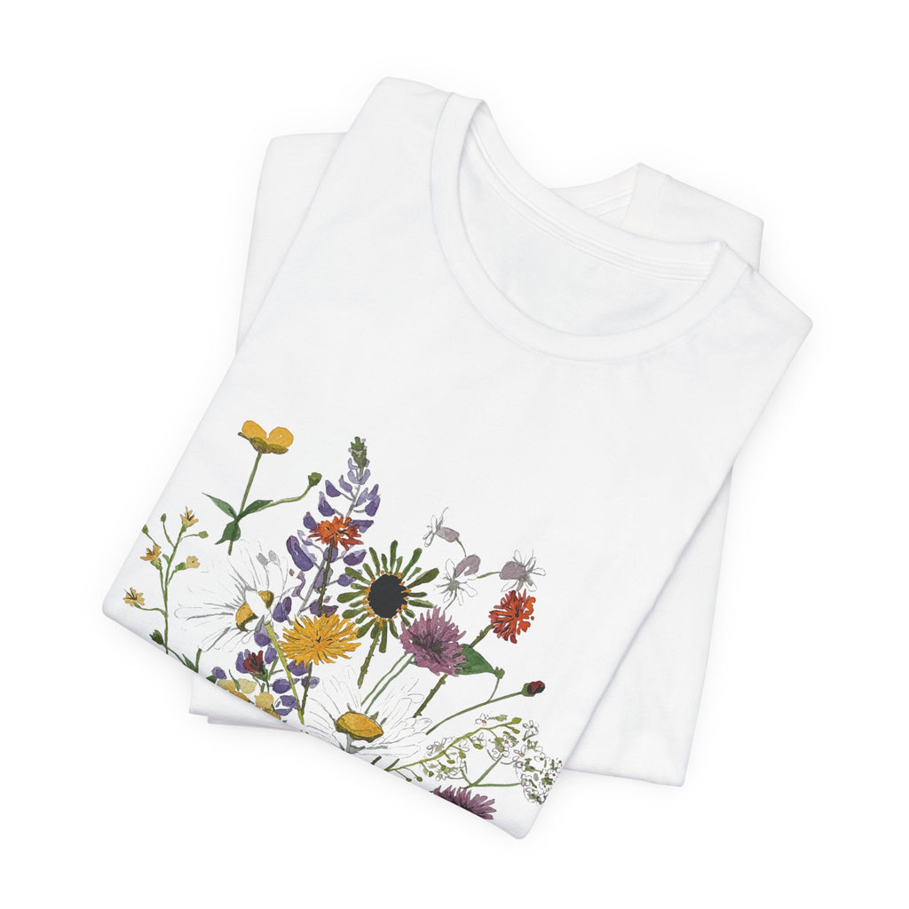 Michigan June Wildflowers Watercolor T-Shirt