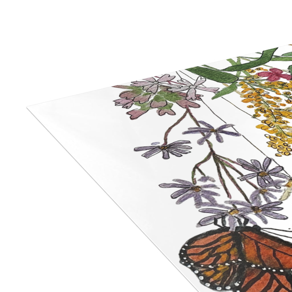 August Wildflowers & Monarch Butterflies Postcard Bundle (Envelopes Included)