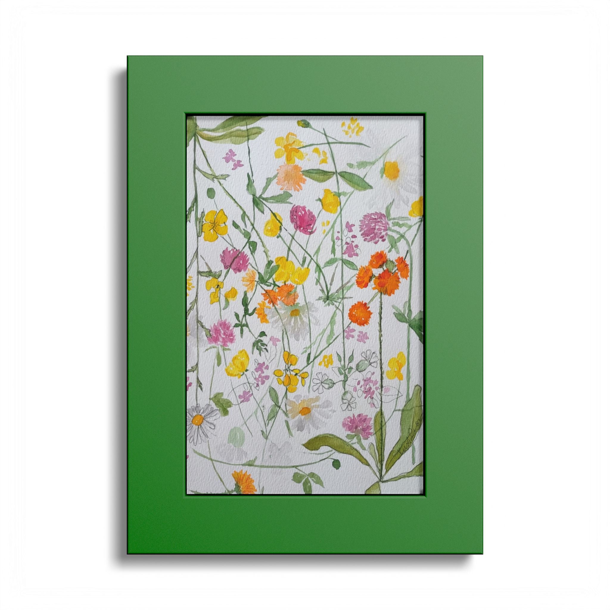 June Wildflowers Watercolor & Ink Poster