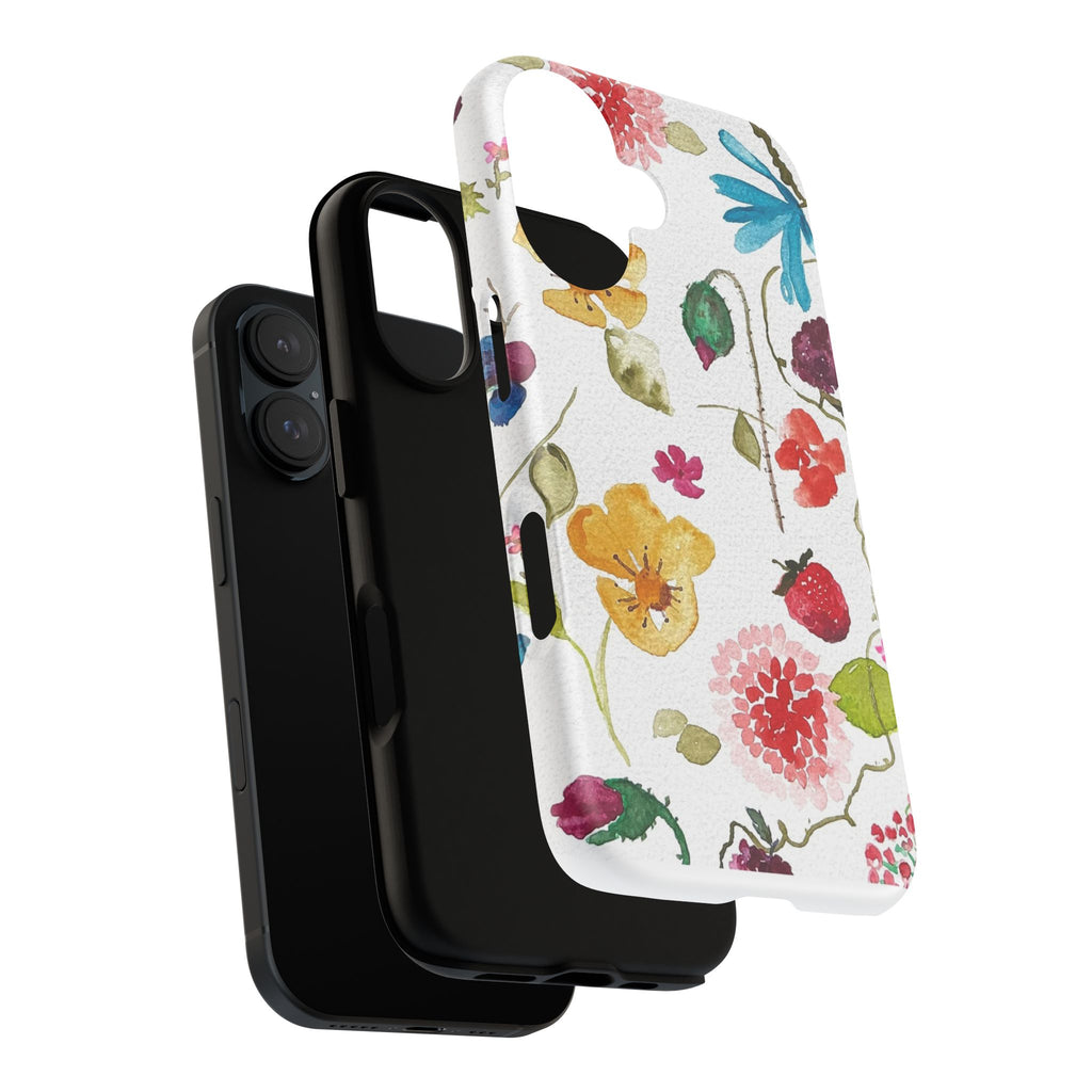 Floral Watercolor Phone Case — Bright Flowers & Berries