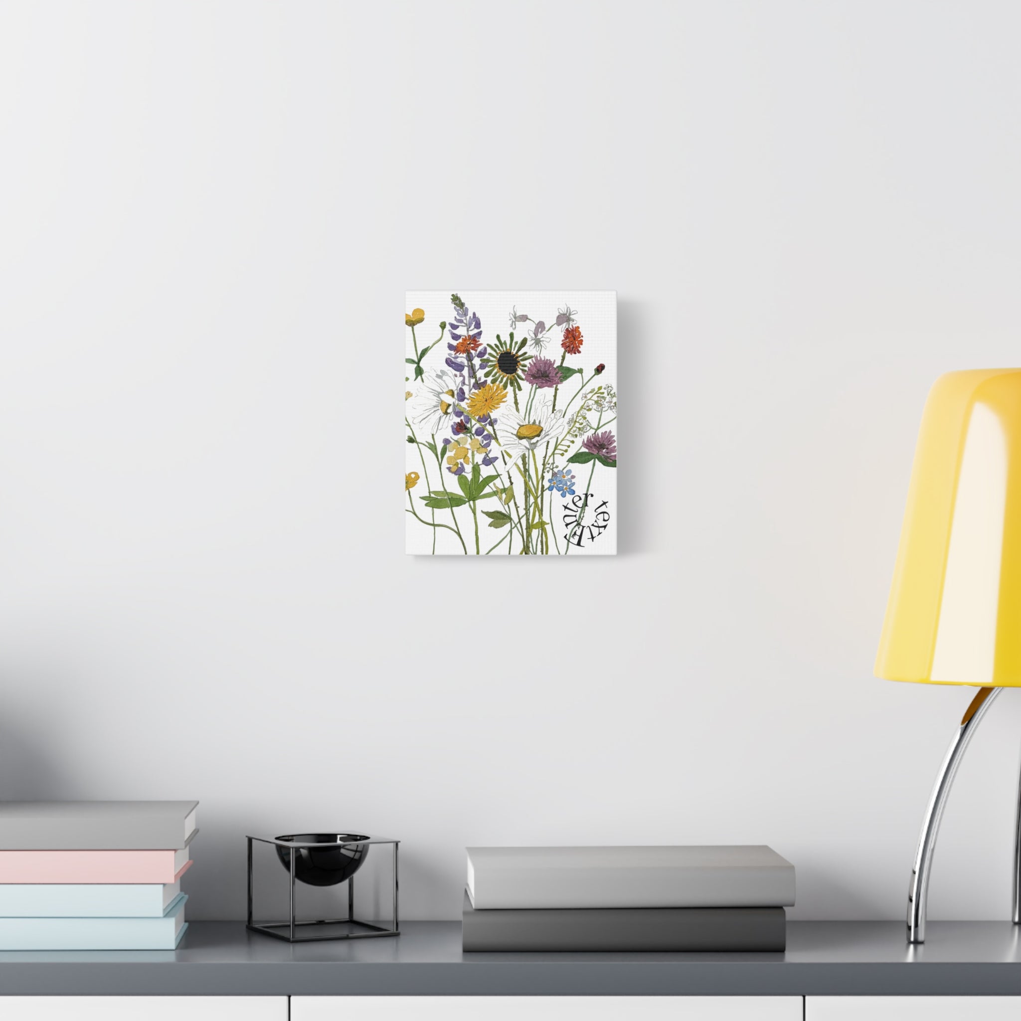 June Watercolor Wildflowers Matte Canvas Print — Stretched 1.25"