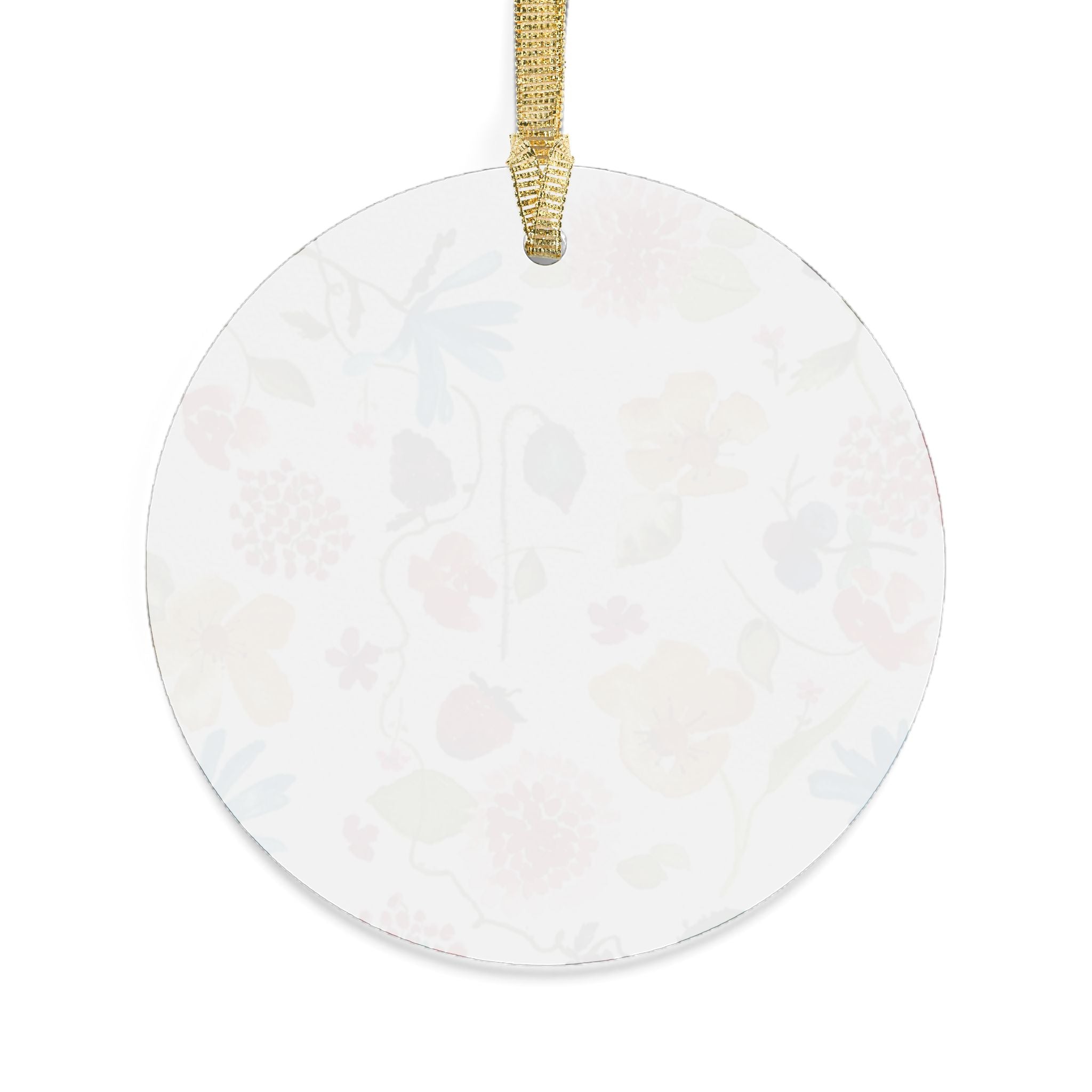 Cheerful Watercolor Flowers & Berries Acrylic Ornament