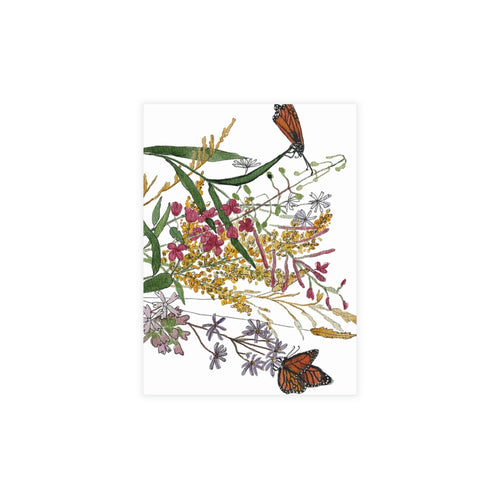 August Wildflowers & Monarch Butterflies Postcard Bundle (Envelopes Included)