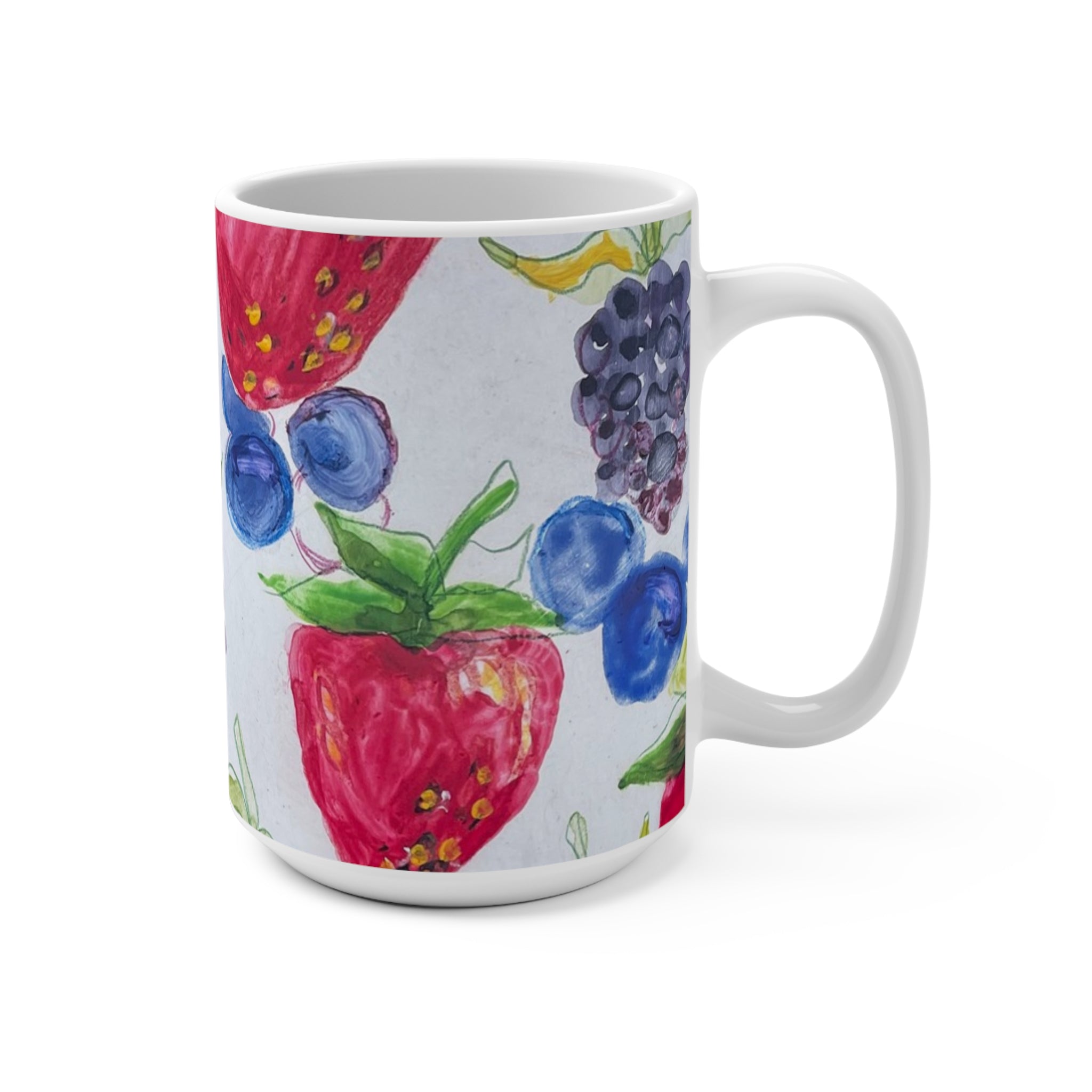 Berry Delight 15oz Mug — Blueberries, Strawberries & Blackberries