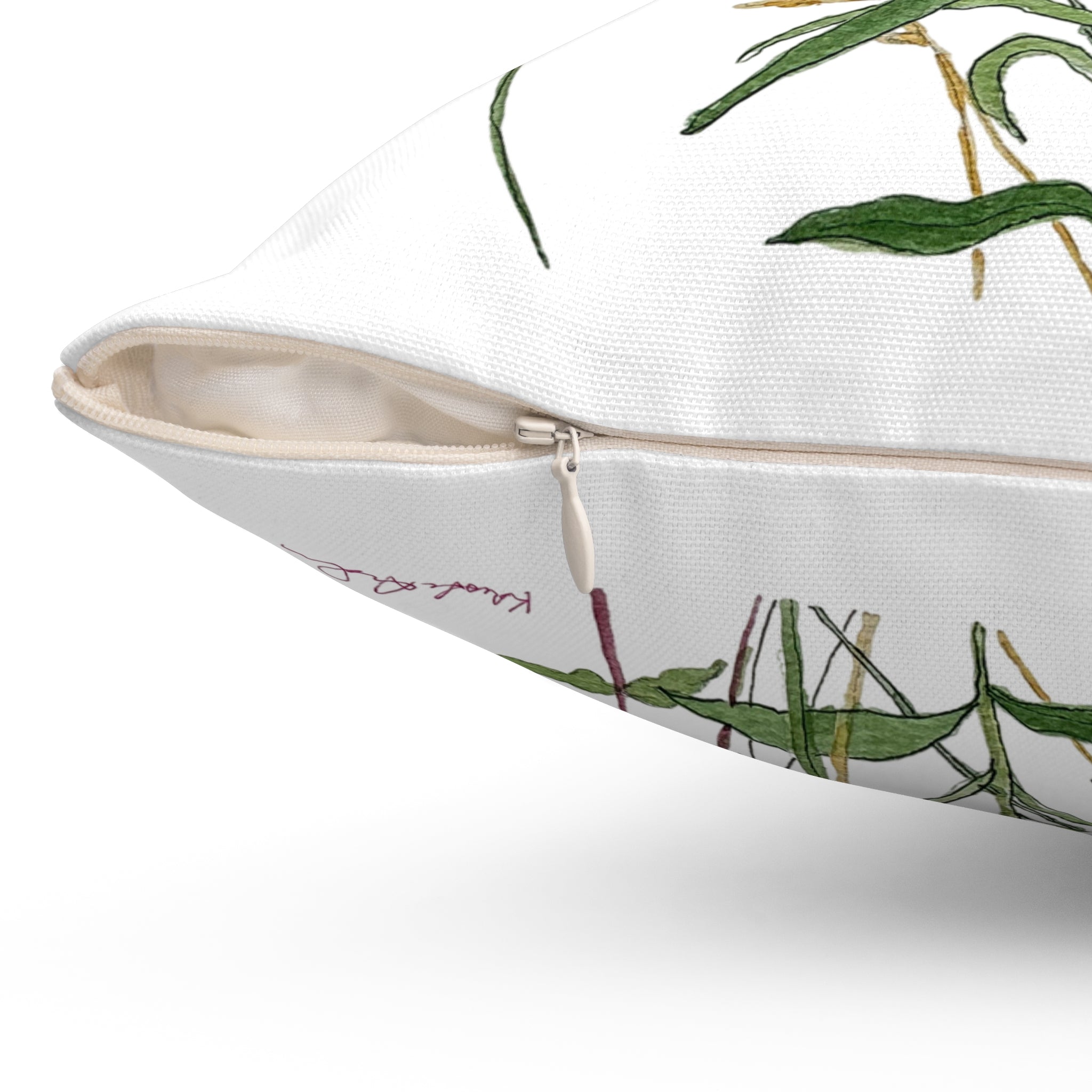 Wildflower & Monarch Pillow — Botanical Square Throw Pillow
