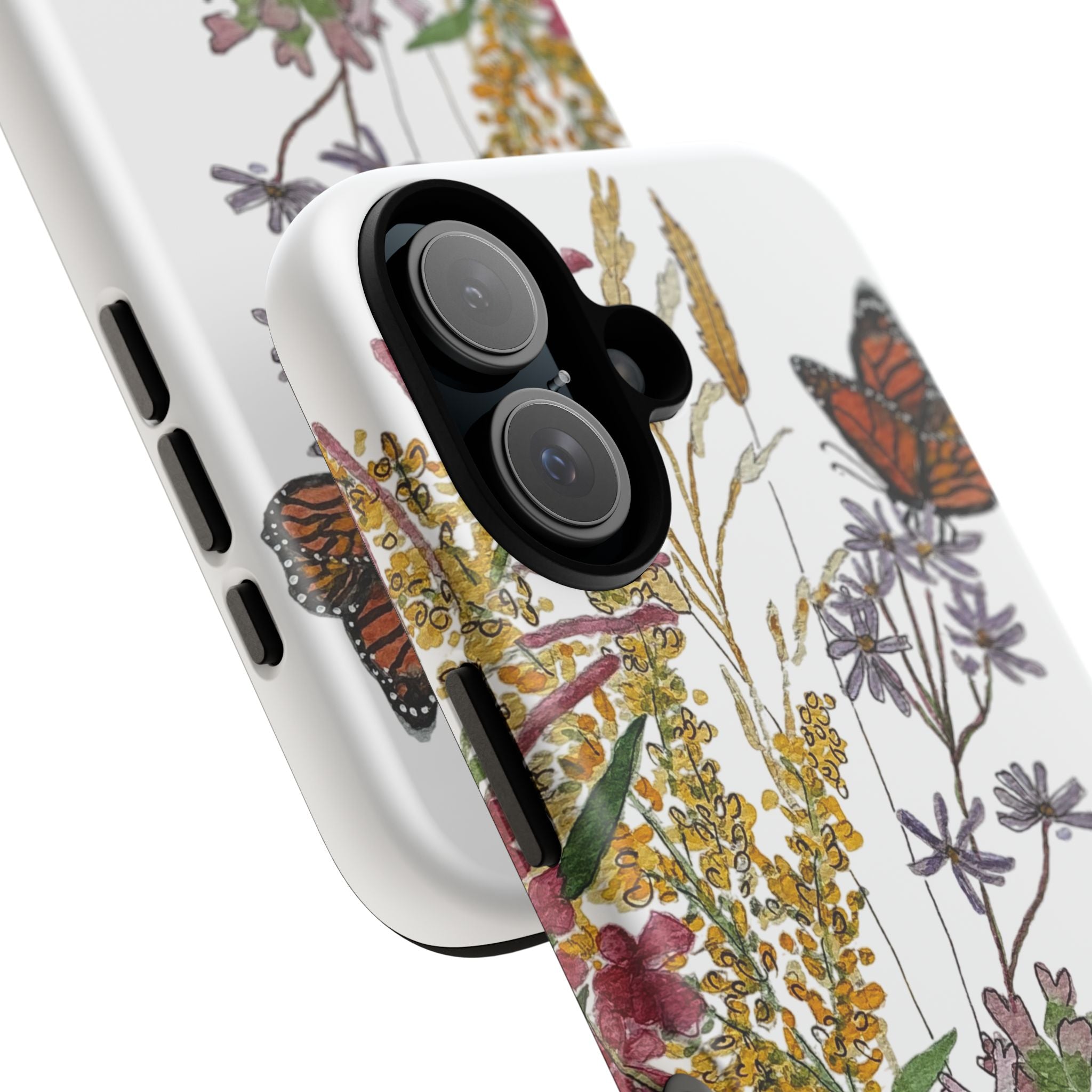 August Michigan Wildflowers Butterfly Phone Case