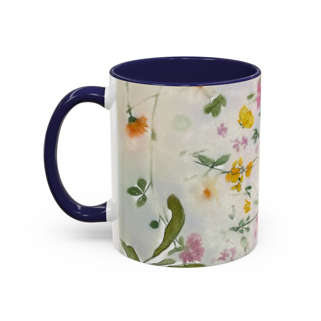 Watercolor Wildflowers Accent Coffee Mug — Loose Floral Design (11/15oz)