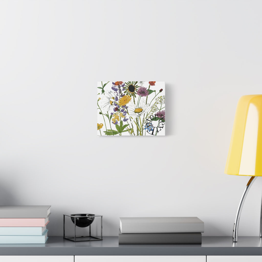 June Watercolor Wildflowers Matte Canvas Print — Stretched 1.25"