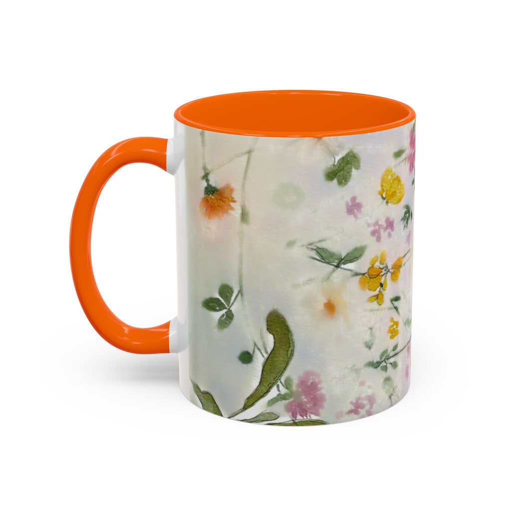 Watercolor Wildflowers Accent Coffee Mug — Loose Floral Design (11/15oz)