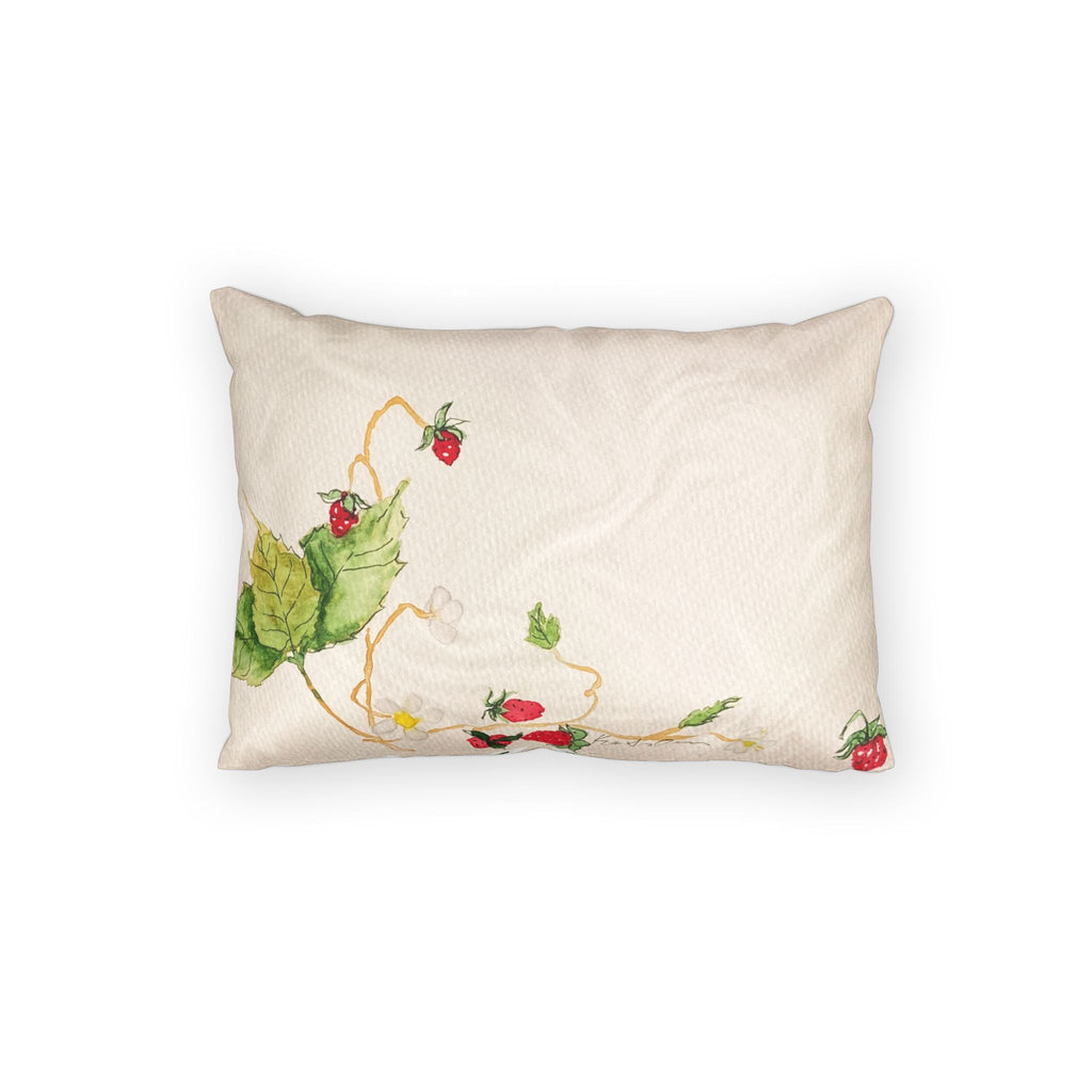Wild Strawberry Watercolor Pillow Sham