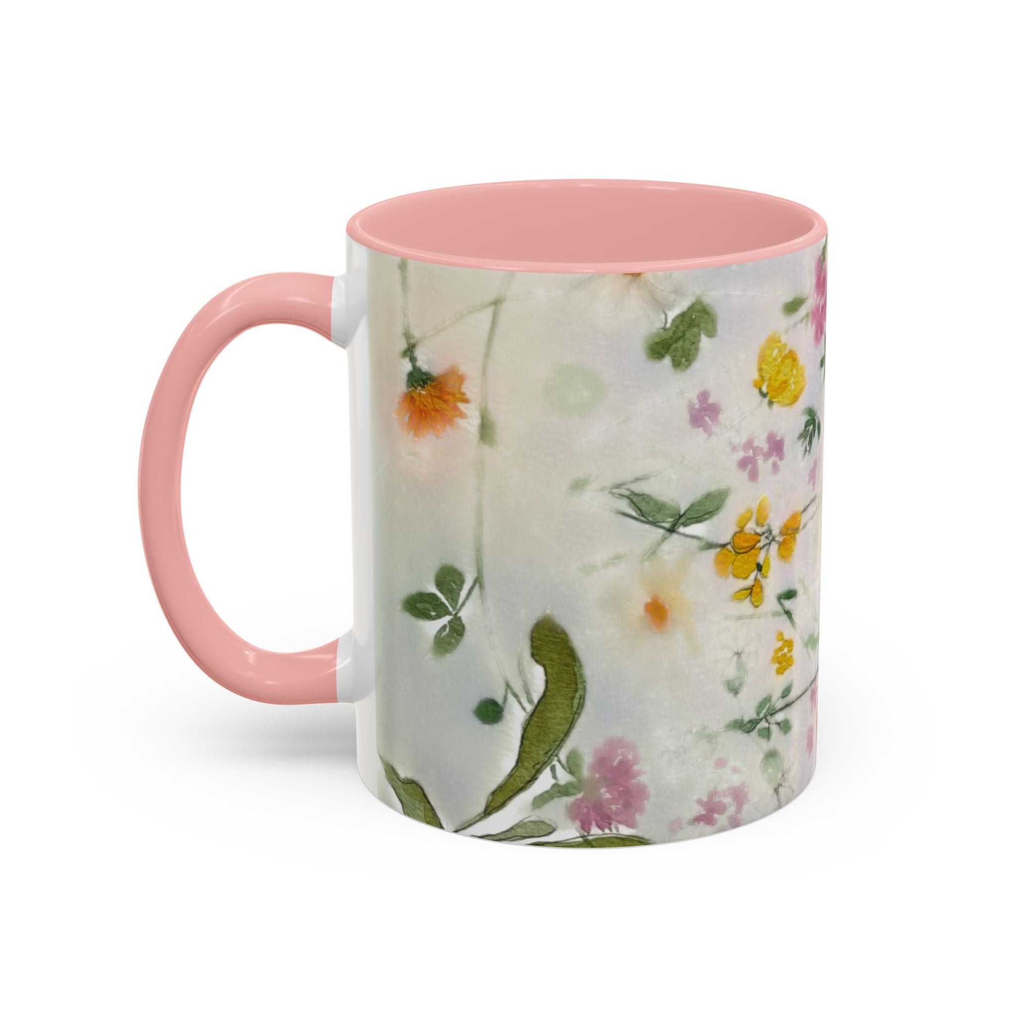 Watercolor Wildflowers Accent Coffee Mug — Loose Floral Design (11/15oz)