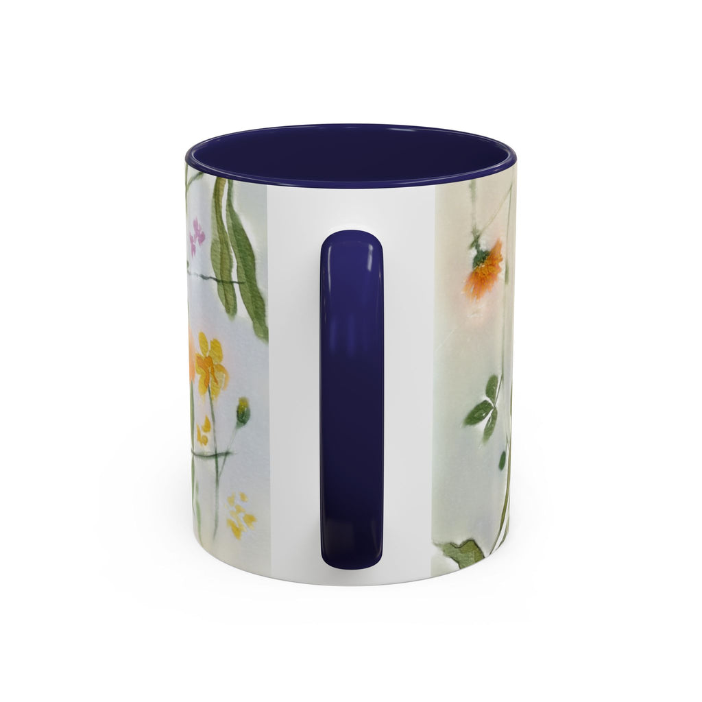 Watercolor Wildflowers Accent Coffee Mug — Loose Floral Design (11/15oz)