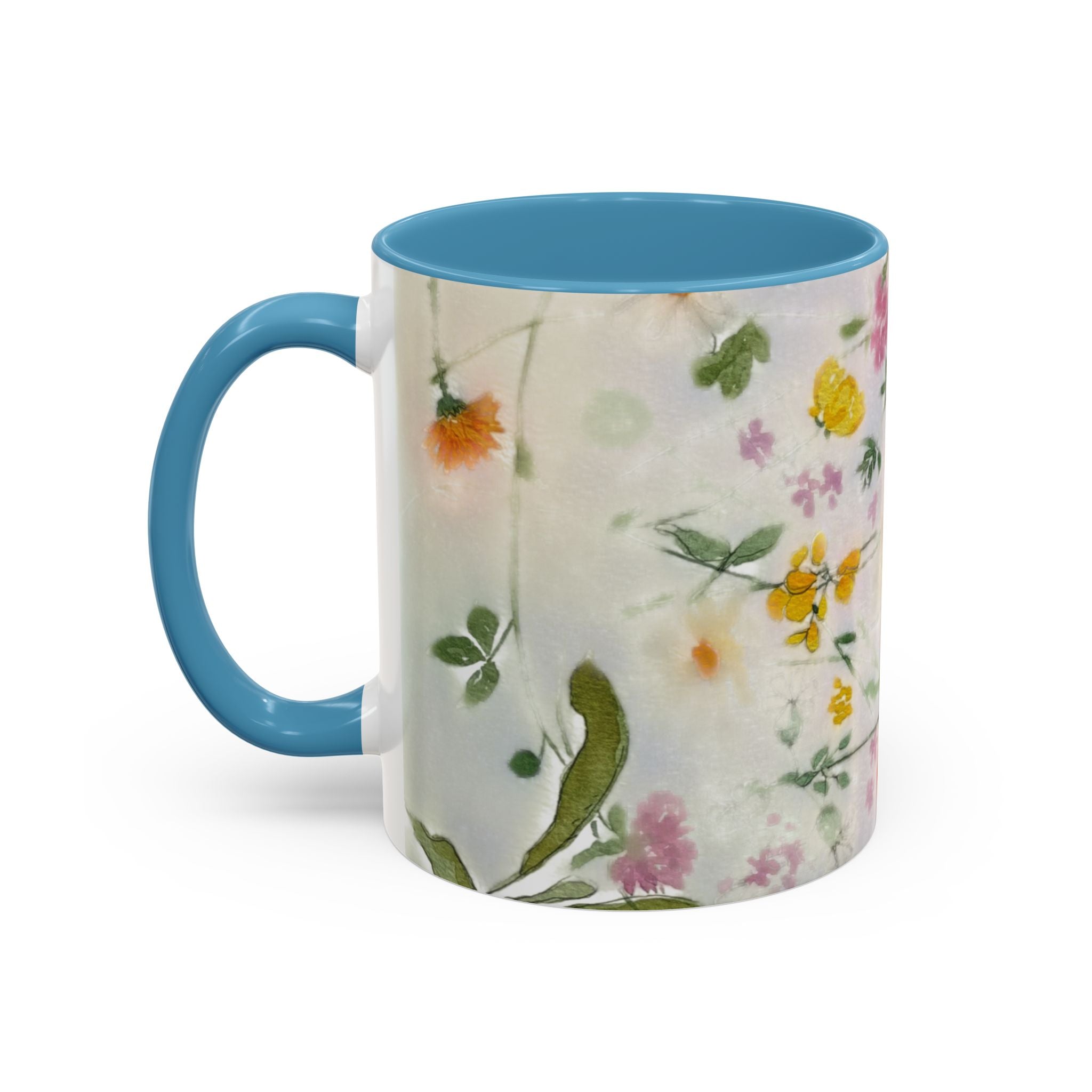 Watercolor Wildflowers Accent Coffee Mug — Loose Floral Design (11/15oz)