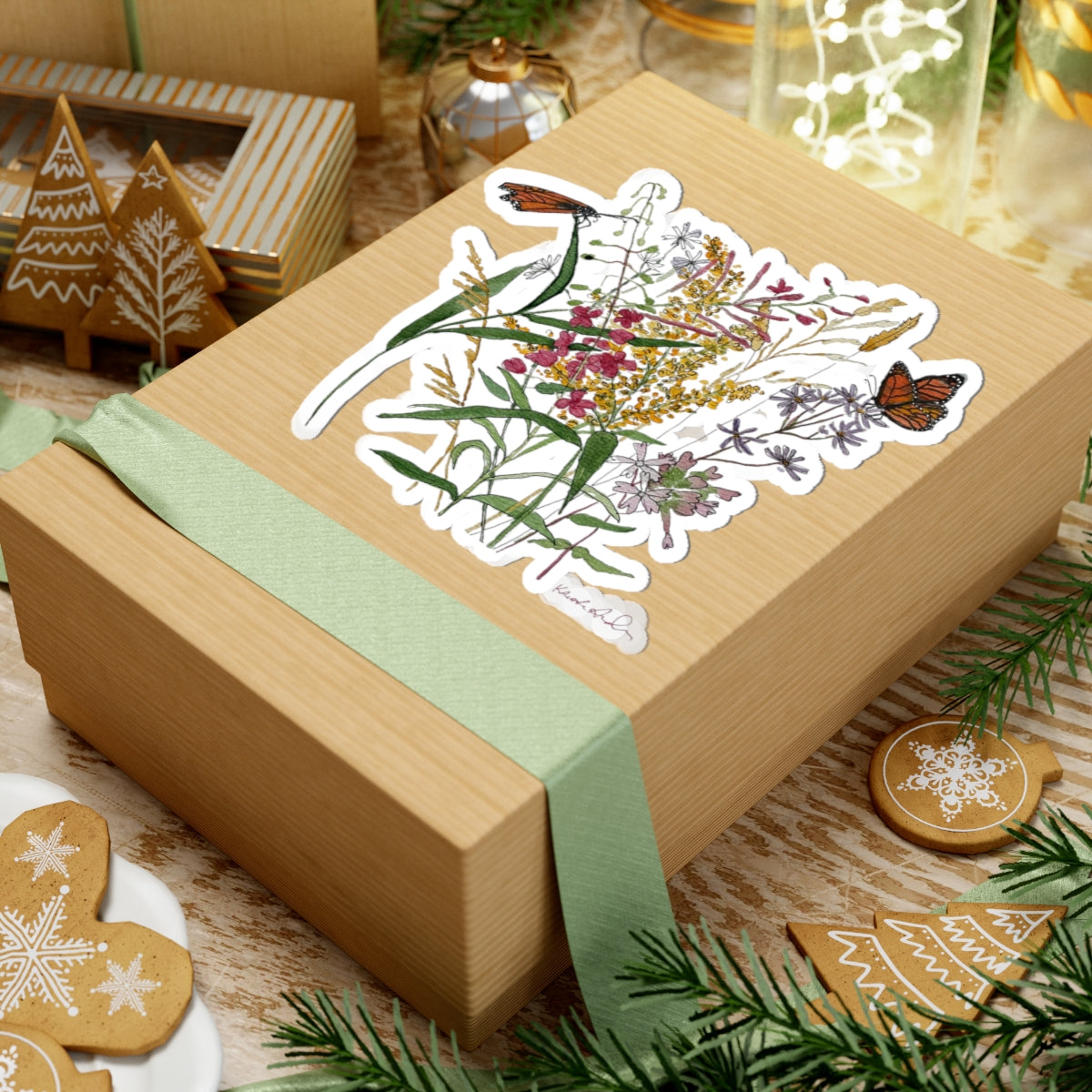 Watercolor Wildflowers & Butterflies Kiss-Cut Stickers