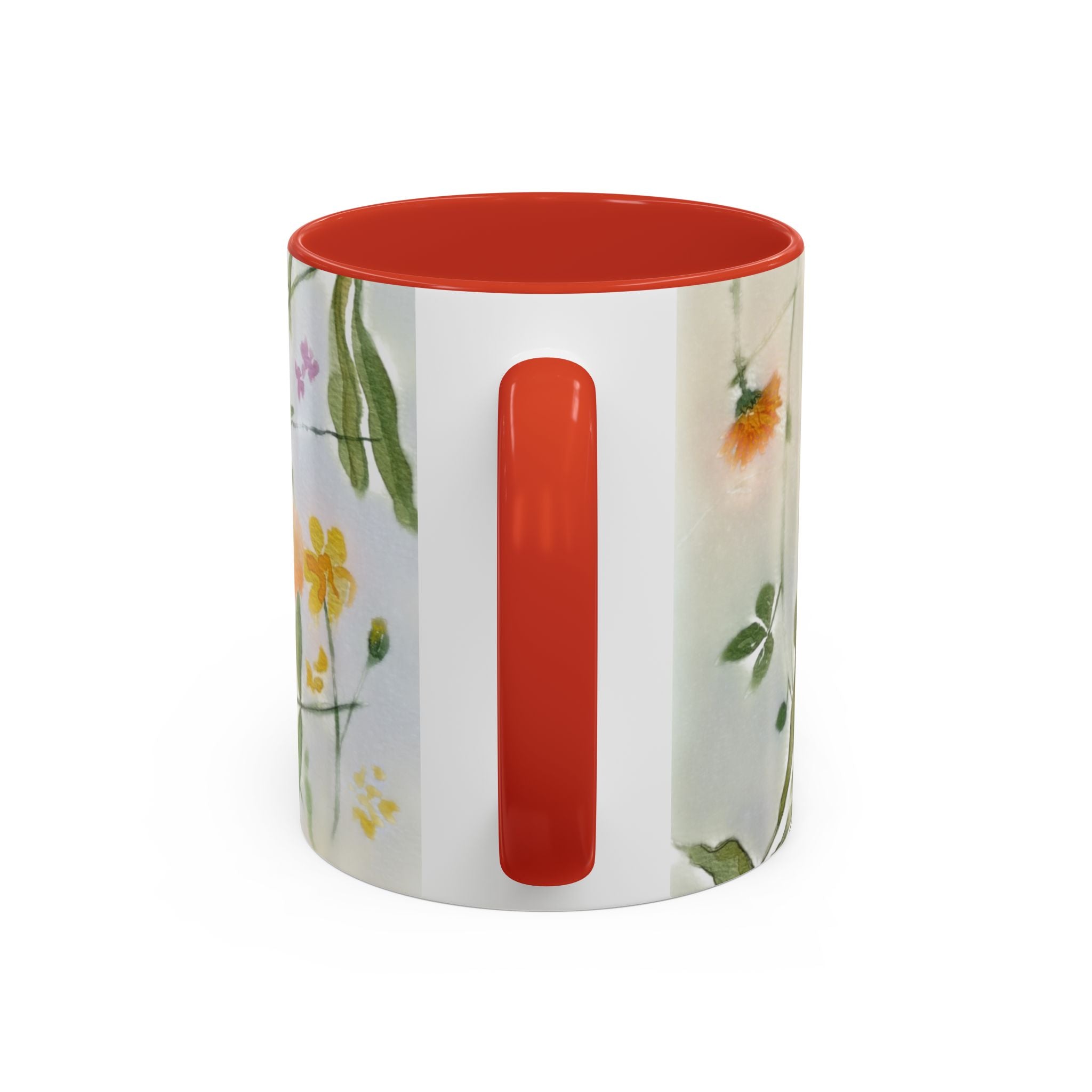 Watercolor Wildflowers Accent Coffee Mug — Loose Floral Design (11/15oz)