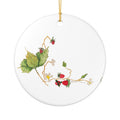 Watercolor Wild Strawberries Ceramic Ornament