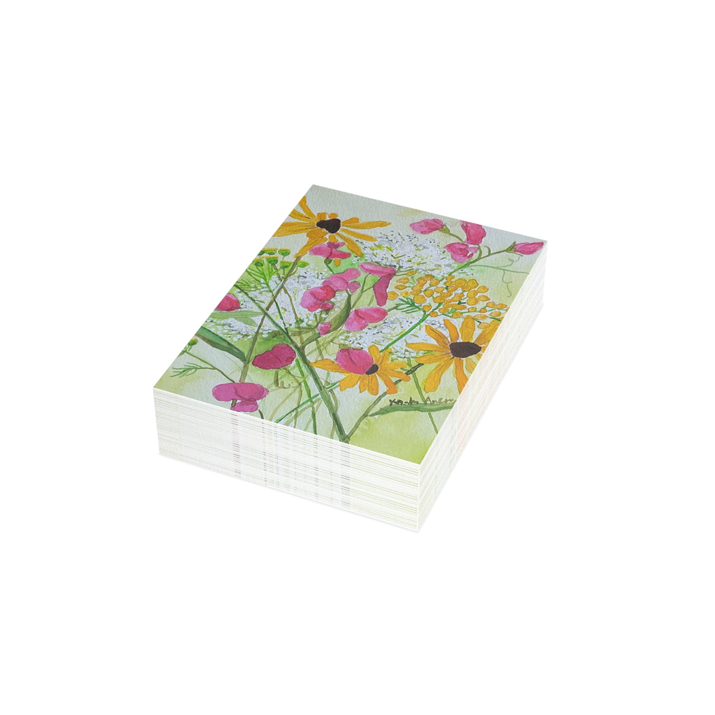 Floral Postcard Bundle — Sweet Peas, Brown Eyed Susans & Queen Anne's Lace (Envelopes Included)