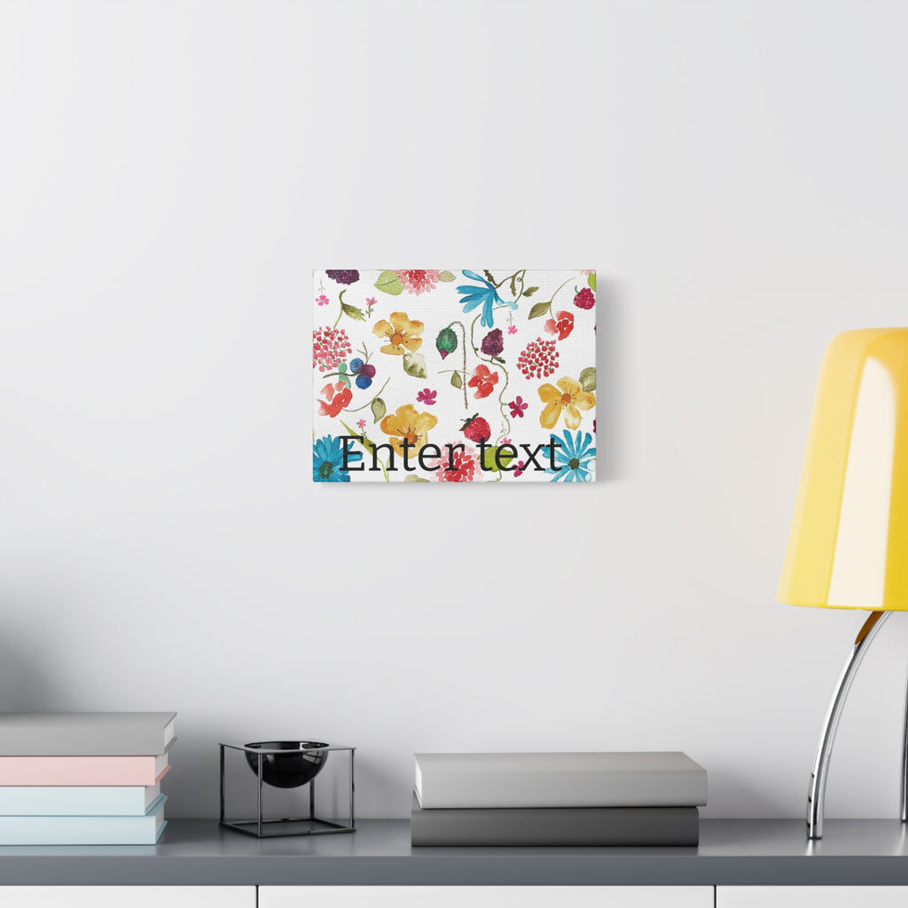 Bright Watercolor Flowers & Berries Matte Canvas (Stretched 1.25")