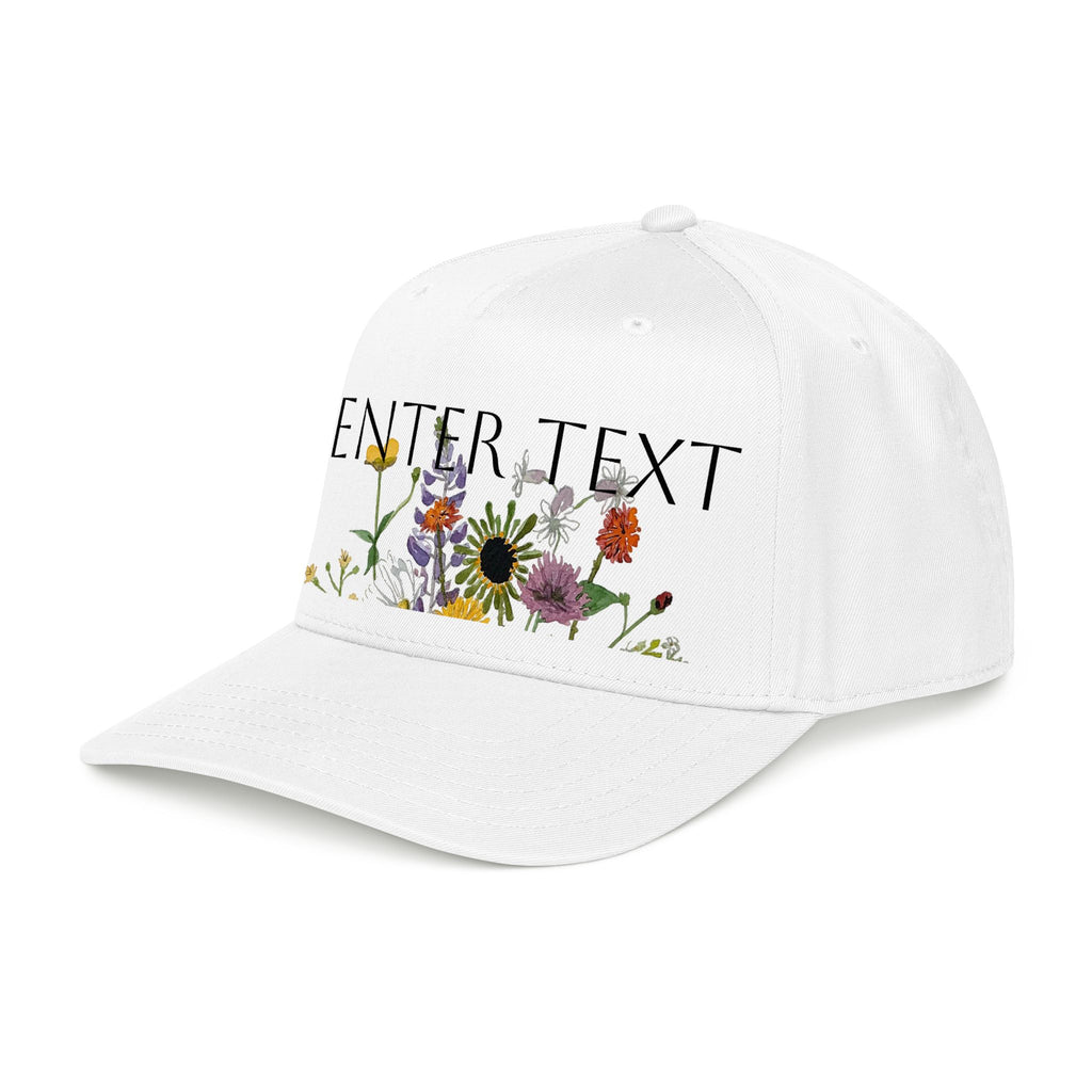June Wildflowers Daisies Watercolor Baseball Cap