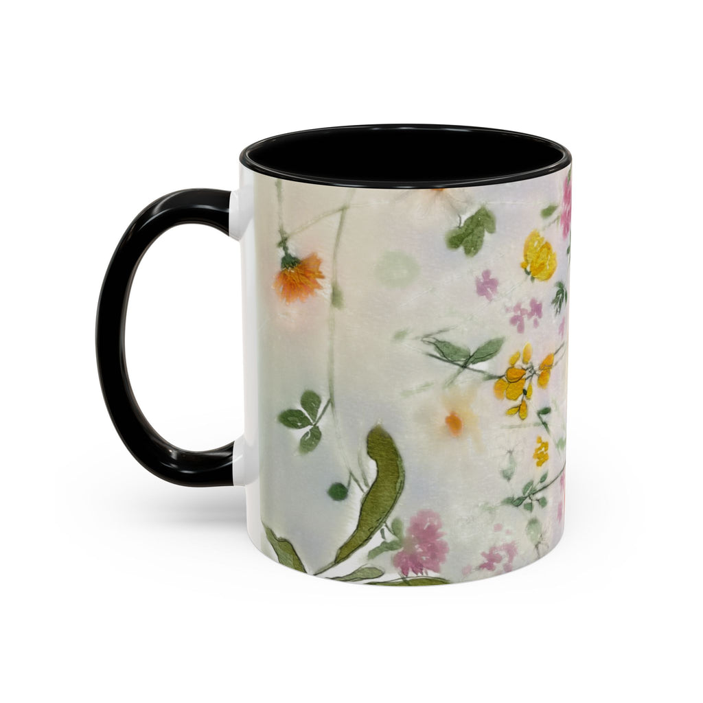 Watercolor Wildflowers Accent Coffee Mug — Loose Floral Design (11/15oz)