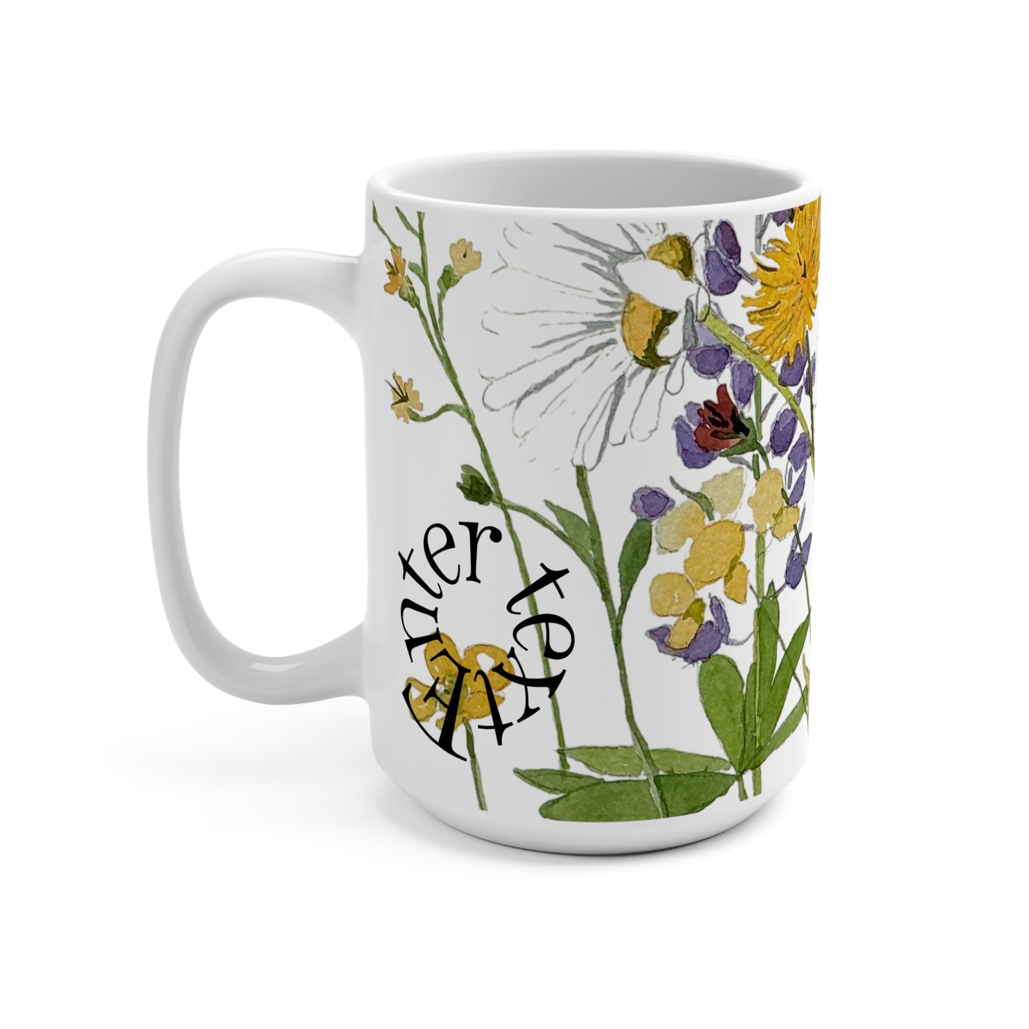 15oz Watercolor Wildflower Mug — June Daisies