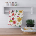 Watercolor Berries & Flowers Cotton Tea Towel