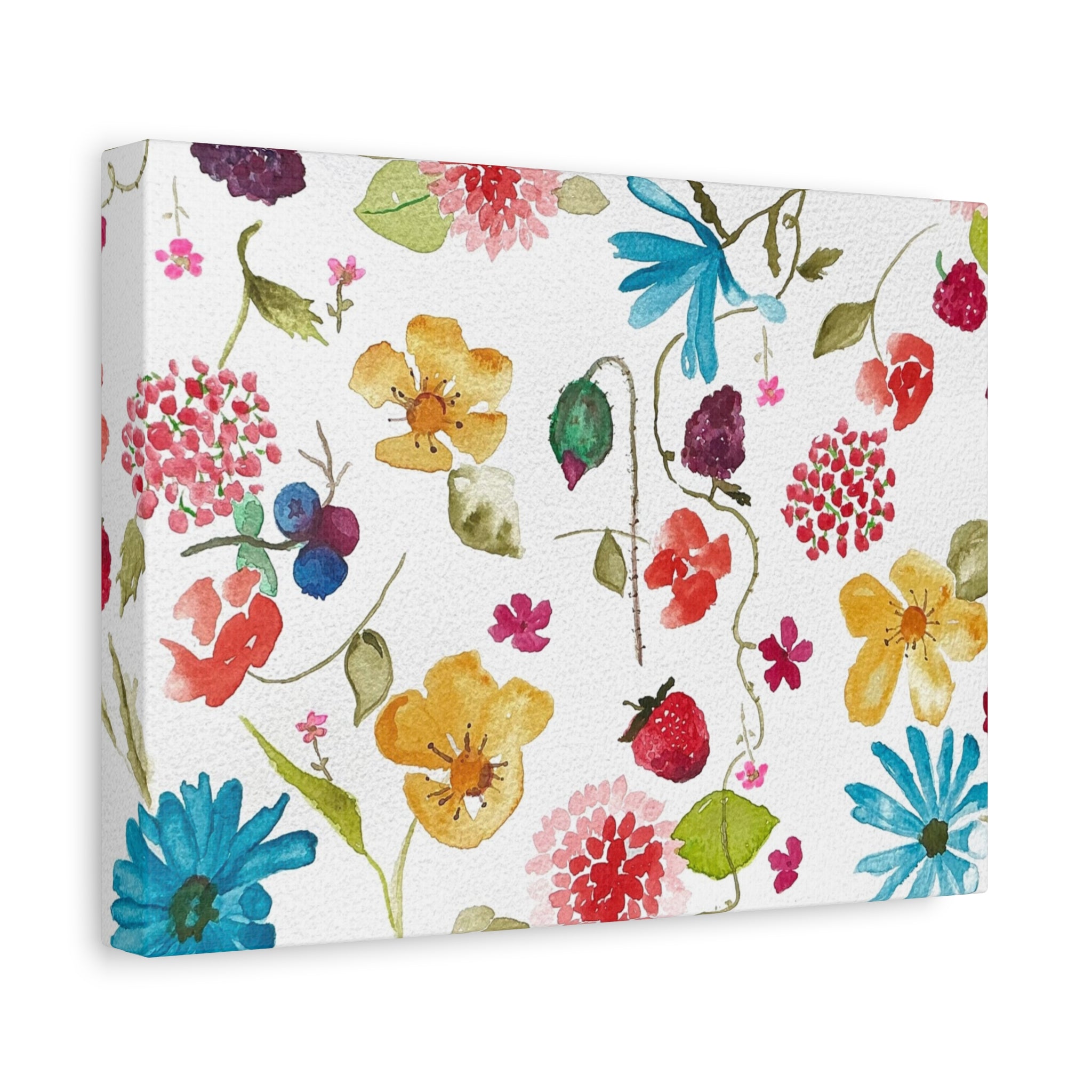 Bright Floral Canvas Wall Art — Matte Stretched Print