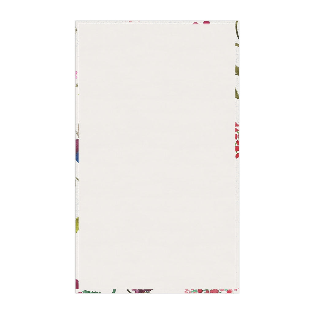 Watercolor Berries & Flowers Cotton Tea Towel