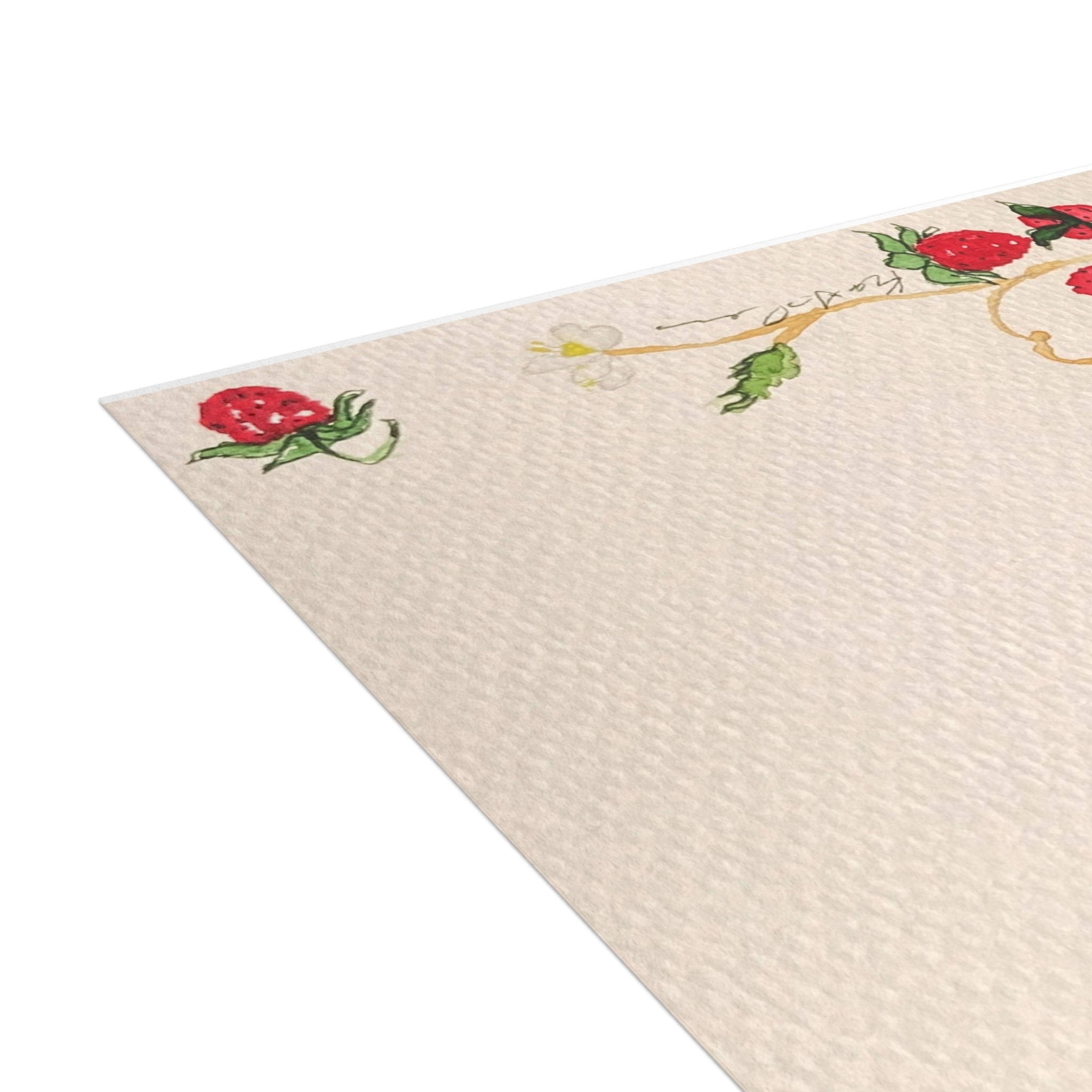 Watercolor Wild Strawberries Postcard Bundle — Illustrated Botanical Cards with Envelopes