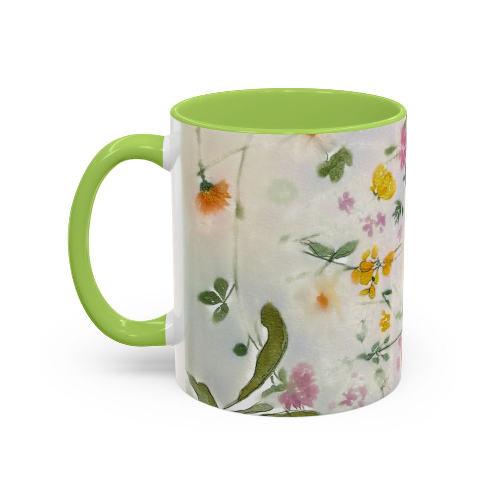 Watercolor Wildflowers Accent Coffee Mug — Loose Floral Design (11/15oz)