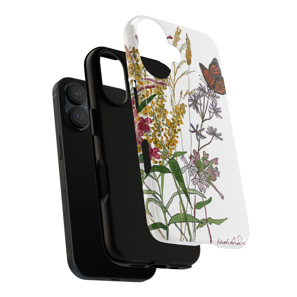 August Michigan Wildflowers Butterfly Phone Case