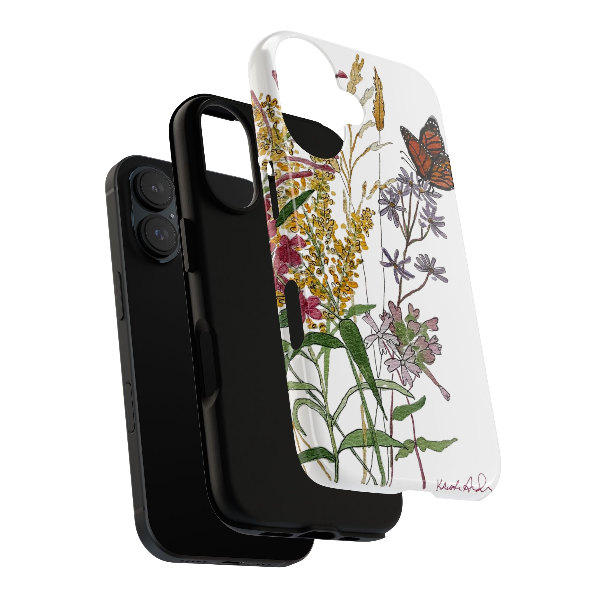 August Michigan Wildflowers Butterfly Phone Case
