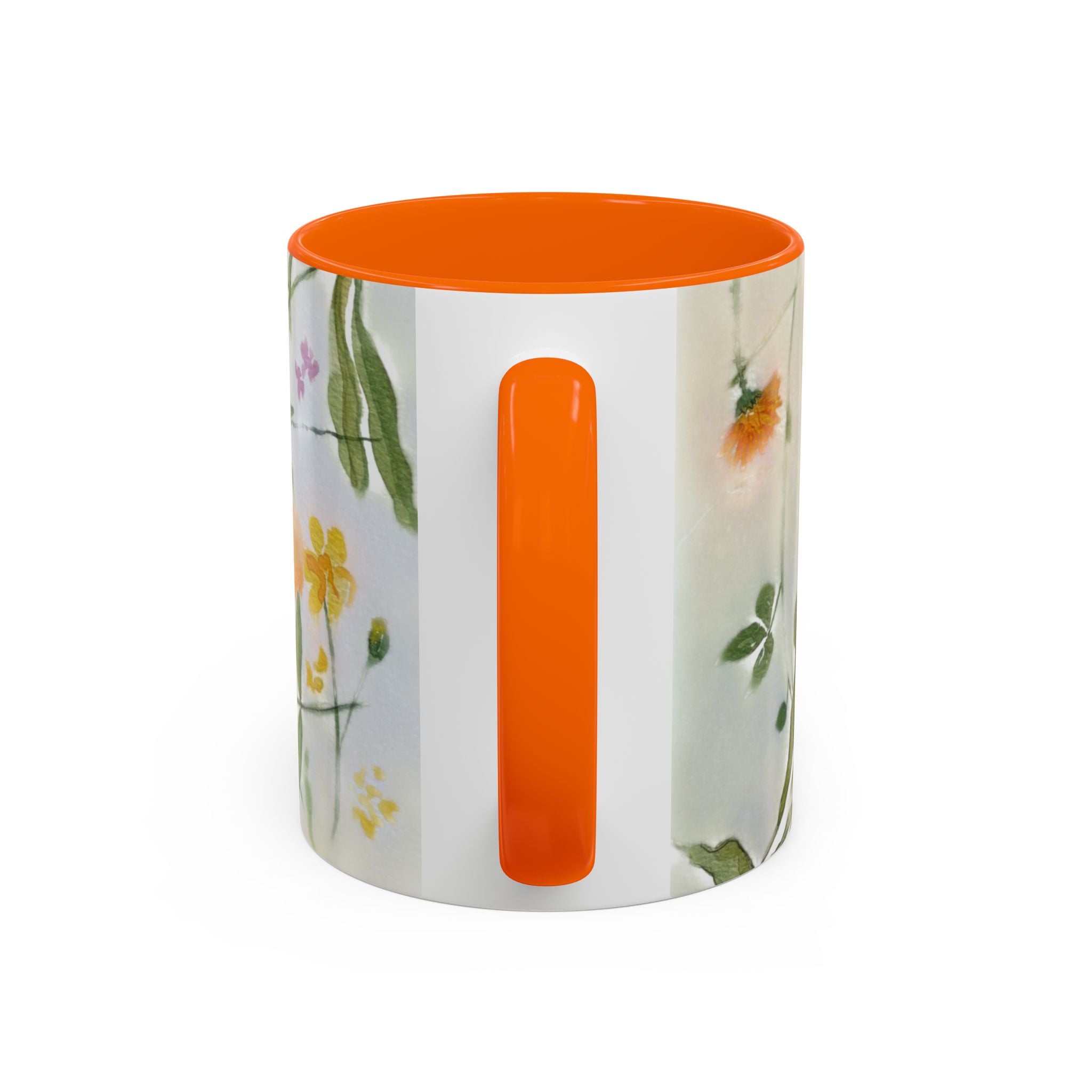 Watercolor Wildflowers Accent Coffee Mug — Loose Floral Design (11/15oz)