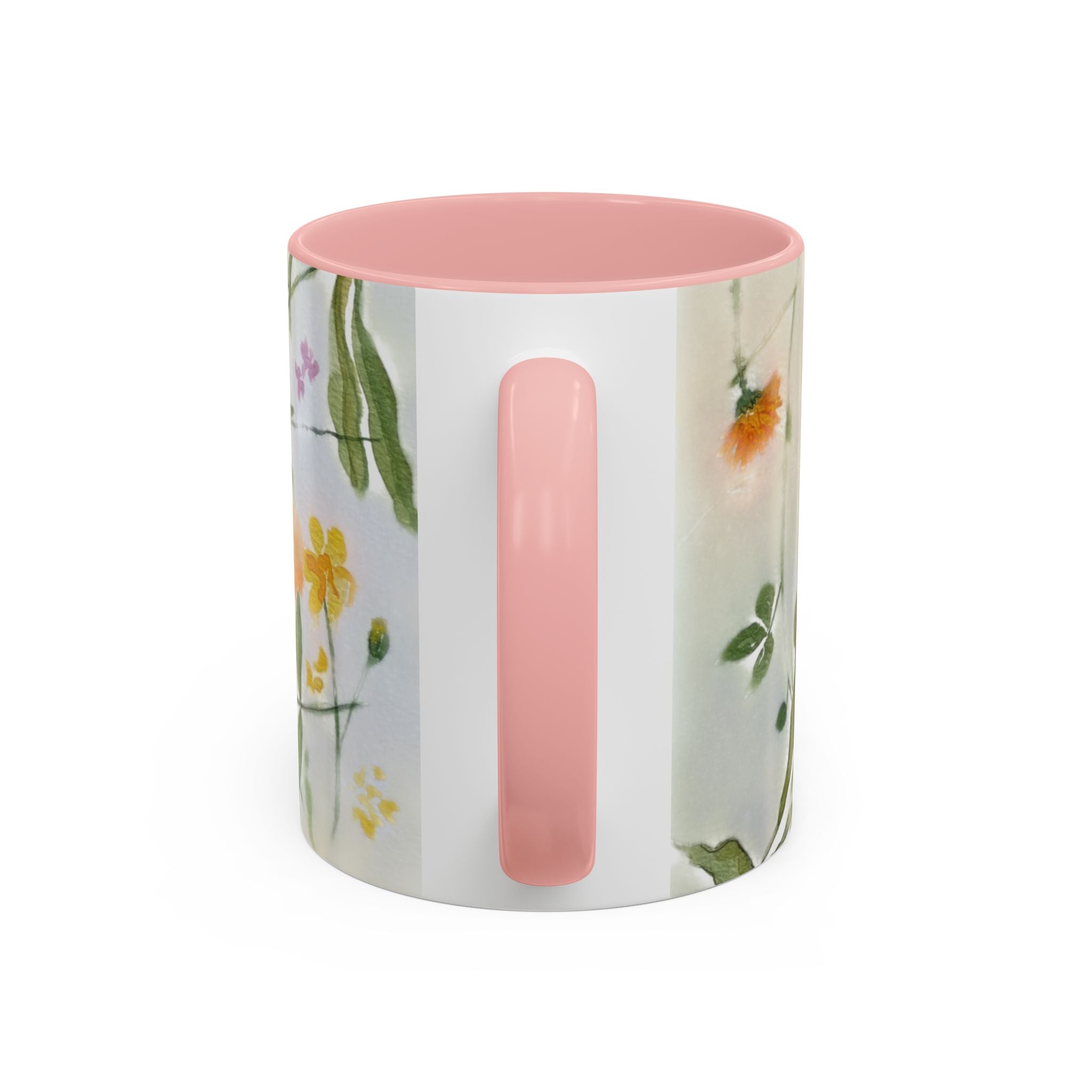 Watercolor Wildflowers Accent Coffee Mug — Loose Floral Design (11/15oz)