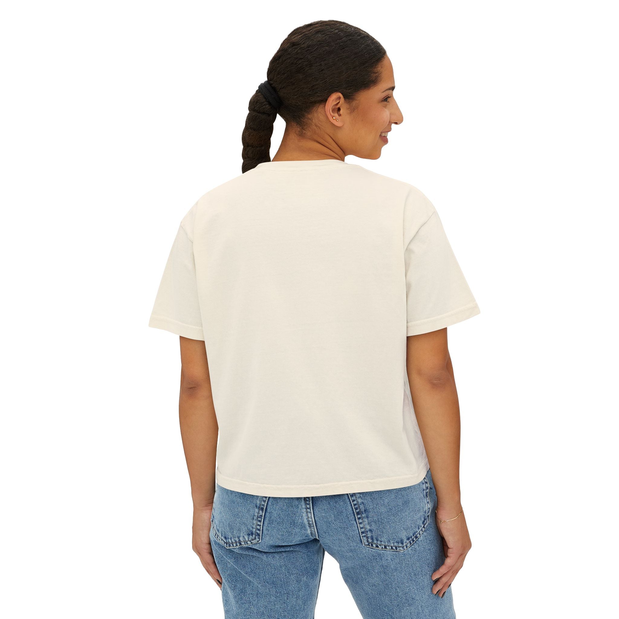 Women's Boxy Tee — Wild Strawberries Watercolor & Ink
