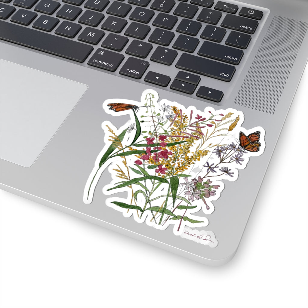 Watercolor Wildflowers & Butterflies Kiss-Cut Stickers