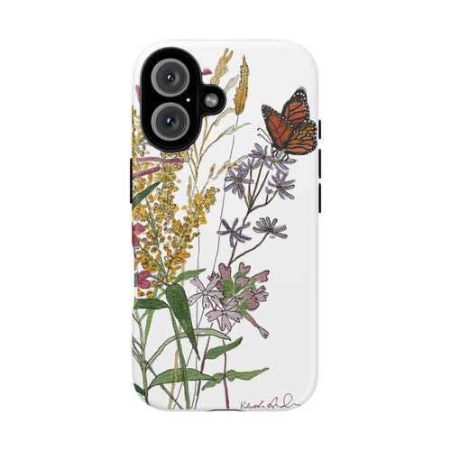 August Michigan Wildflowers Butterfly Phone Case