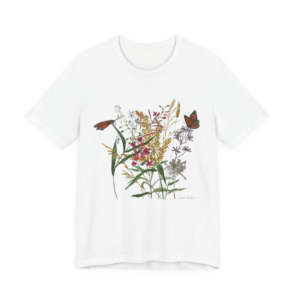 Watercolor Wildflowers & Butterflies T-Shirt