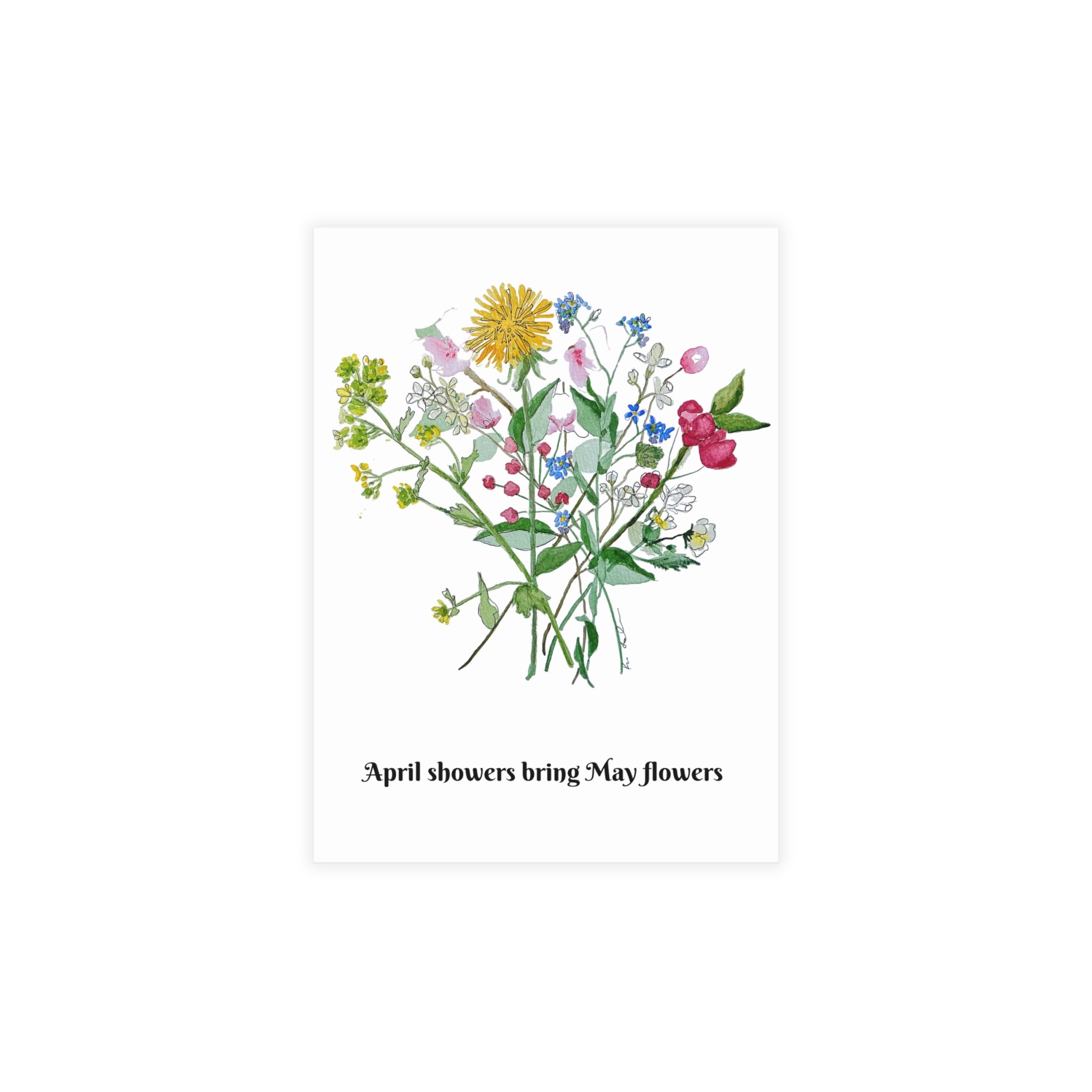 Upper Michigan April Wildflowers Postcard Bundle — Watercolor Floral Postcards with Envelopes