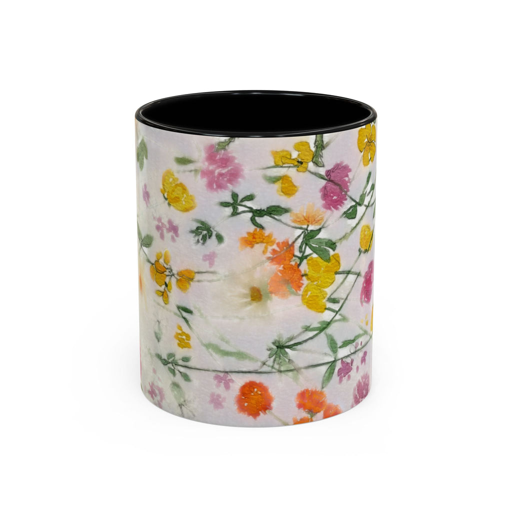 Watercolor Wildflowers Accent Coffee Mug — Loose Floral Design (11/15oz)