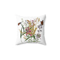 Wildflower & Monarch Pillow — Botanical Square Throw Pillow