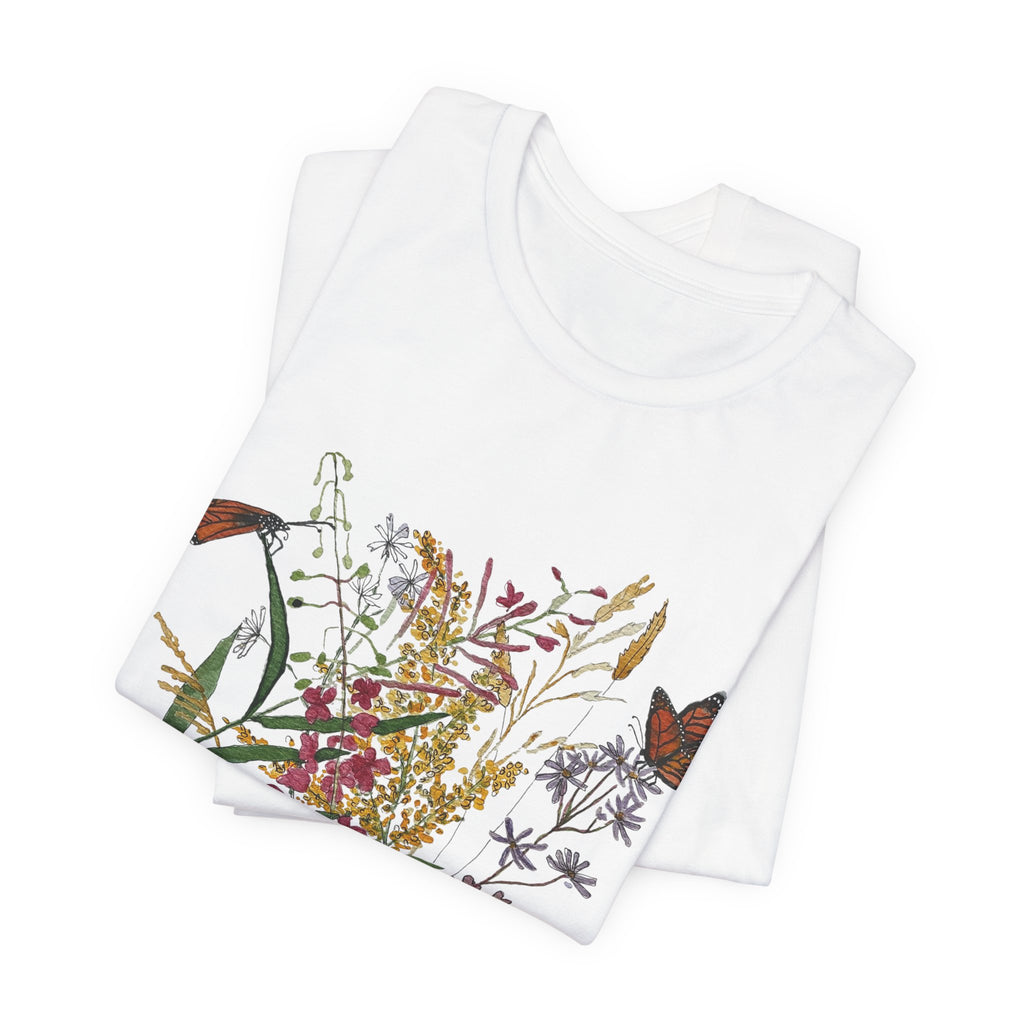Watercolor Wildflowers & Butterflies T-Shirt