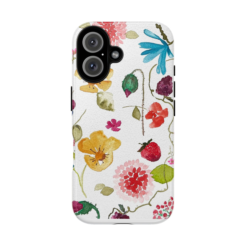 Floral Watercolor Phone Case — Bright Flowers & Berries