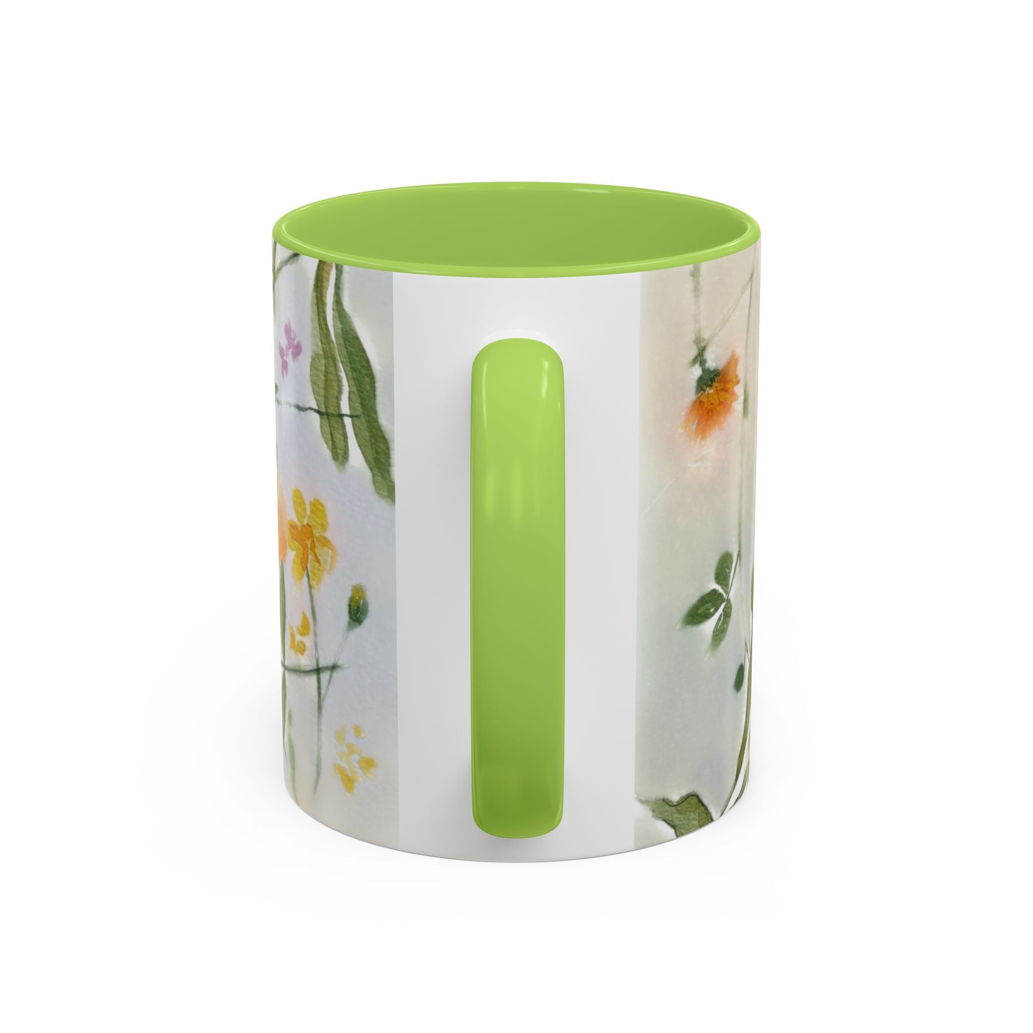 Watercolor Wildflowers Accent Coffee Mug — Loose Floral Design (11/15oz)