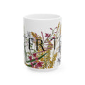 Wildflower & Monarch Butterfly Ceramic Mug — Watercolor Floral Coffee Cup (11oz, 15oz)