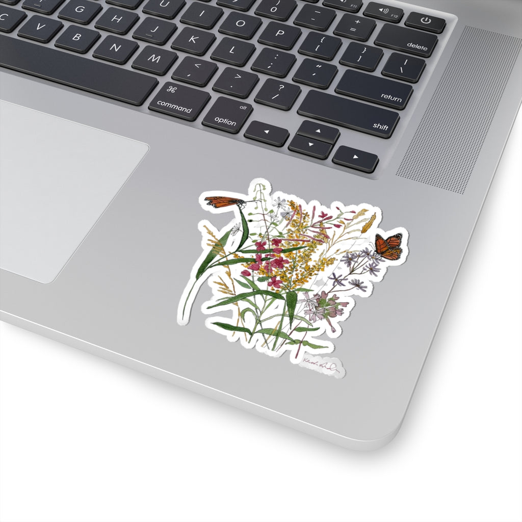 Watercolor Wildflowers & Butterflies Kiss-Cut Stickers